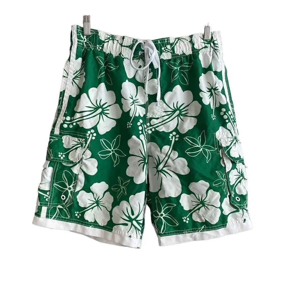 OP hibiscus swim trunks
